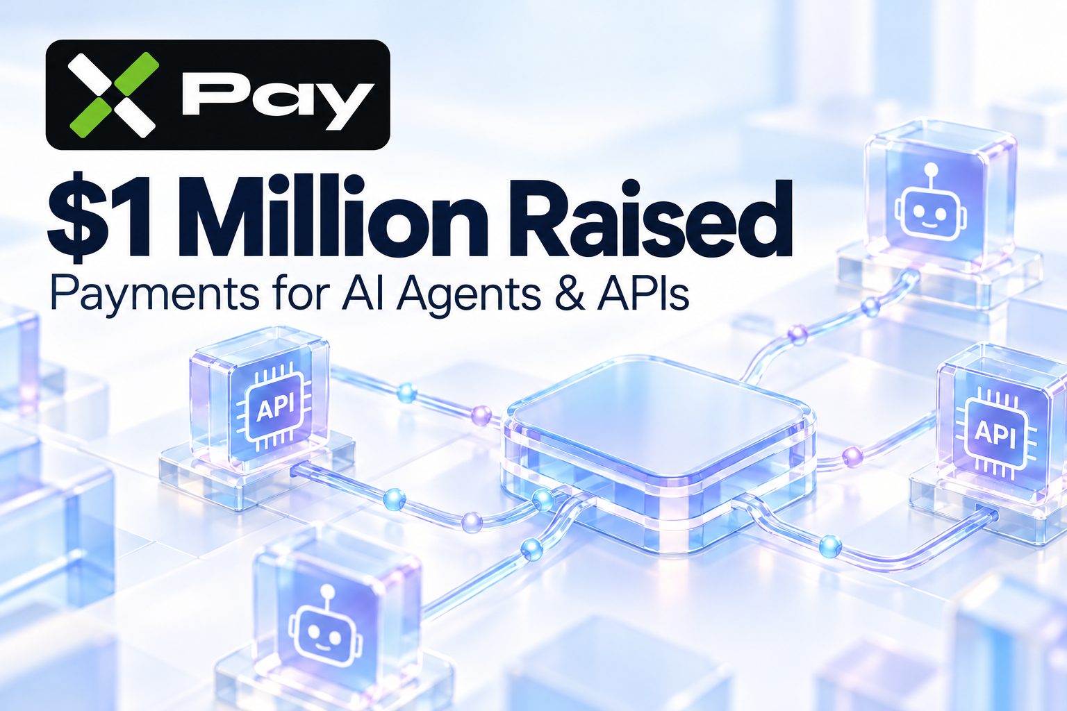 XPay logo beside its USD 1 million funding announcement for AI agent payments